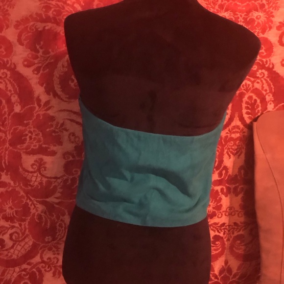 In Transit Vintage Teal Suede Bustier - Picture 7 of 7